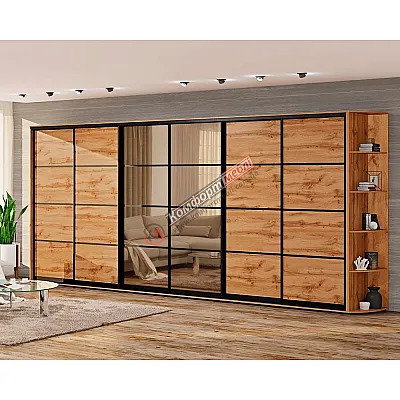 Шафа-купе 4.6 м "З 4-х частин" 6х дверна дуб аппалачі-0