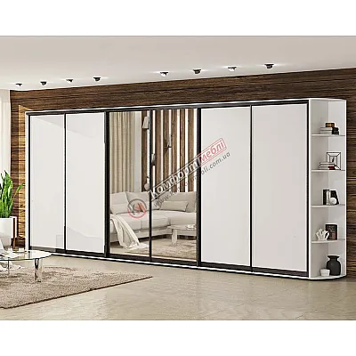 Шкаф-купе 5200 мм "ДСП" 6х дверный белого цвета-0