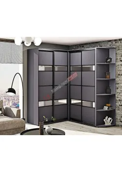 Шафа-купе "Модель 5" кутова темно-сірий