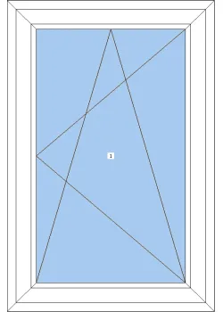 Металопластикове вікно Viknaroff Fenster 500 одностулкове поворотно-відкидне 1000 x 1000 мм