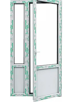 Металопластикові балконні двері Steko V62 поворотно-відкидне 1300 x 2000 мм