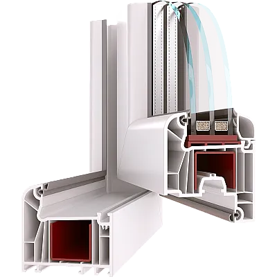 Металлопластиковые двери WDS 7S полуторные с поворотно-откидной створкой 1200 x 2100 мм-1