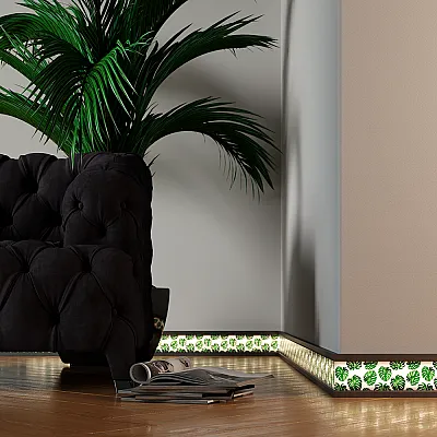 Плінтус алюмініевий накладний LED 100х12х2700 мм ALU-LED10012 Анод Kluchuk-0