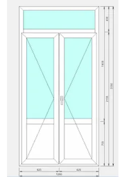 Балконний блок WDS 6S з фрамугою 1200 x 3400 мм