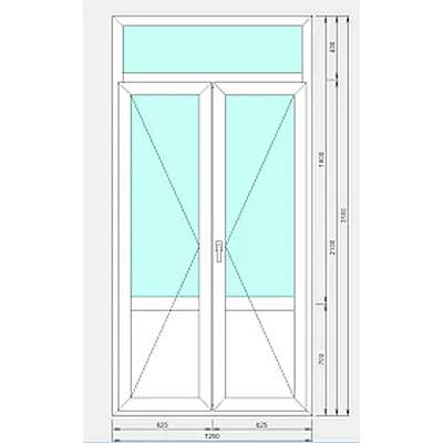 Балконный блок Steko IDEAL2000 с фрамугой 1200 x 3400 мм-0