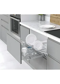 Сушка висувна 600 (560-580x520x185) на тандемах Blum, хром Starax