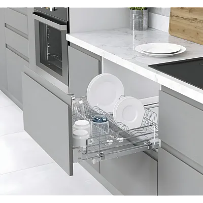 Сушка висувна 600 (560-580x520x185) на тандемах Blum, хром Starax-0