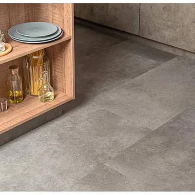 Виниловый пол Vinilam Ceramo Цемент Стальной 71610-1