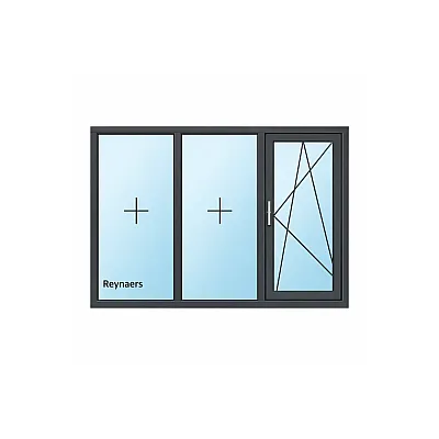 Алюмінієве вікно Reynaers CS 77 з теплоізоляцією поворотно-відкидне 3300*1600 мм-1