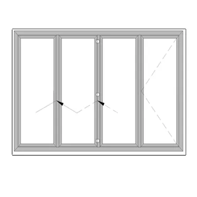 Алюмінієве вікно KMD 70 чотиристулкове з двома поворотно-відкидними стулками 3000 x 1300 мм-0