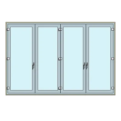 Алюмінієве вікно KMD 70 чотиристулкове з двома поворотно-відкидними стулками 2600 x 1300 мм-0