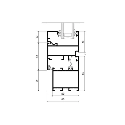 Алюминиевое окно Schuco AWS 50.NI без теплоизоляции глухое 1200*800 мм-1
