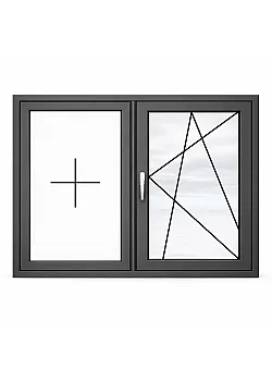 Алюминиевое окно Schuco AWS 75.SI с повышенной теплоизоляцией поворотно-откидное 1500*1700 мм