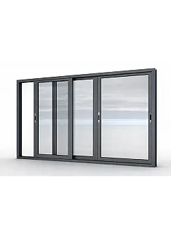 Алюминиевое окно Schüco AWS 75.SI + с повышенной теплоизоляцией панорамное глухое 2000*2200 мм адонированный серебристый металик