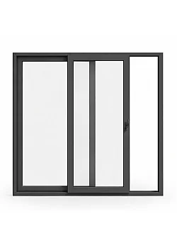 Алюминиевое окно Schüco AWS 75.SI + с повышенной теплоизоляцией панорамное глухое 2000*2500 мм адонированный серебристый металик