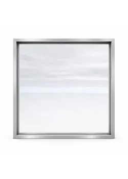 Алюминиевое окно Schüco AWS 75.SI + с повышенной теплоизоляцией панорамное глухое 2300*2300 мм адонированный серебристый металик