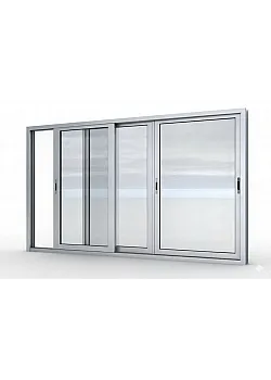 Алюмінієве вікно Schüco AWS 75.SI + з підвищеною теплоізоляцією панорамне глухе 3000*2000 мм анодований сріблястий металік
