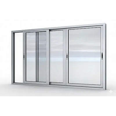 Алюмінієве вікно Schüco AWS 75.SI + з підвищеною теплоізоляцією панорамне глухе 3000*2000 мм анодований сріблястий металік-0