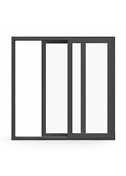 Алюмінієве вікно Schüco AWS 75.SI + з підвищеною теплоізоляцією панорамне глухе 600*1800 мм чорний матовий RAL 9005