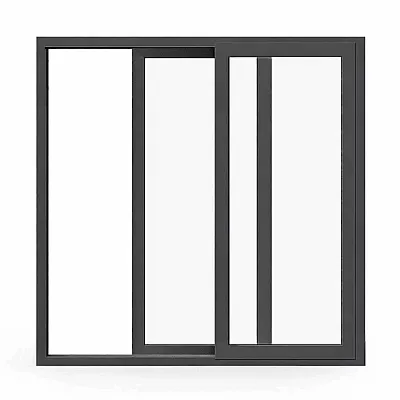 Алюминиевое окно Schüco AWS 75.SI + с повышенной теплоизоляцией панорамное глухое 600*1800 мм чорный матовый RAL 9005-0