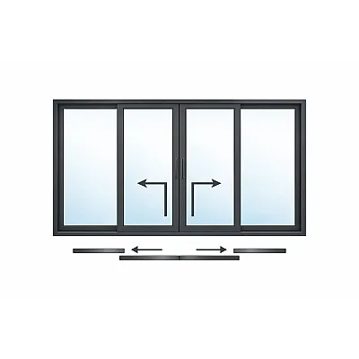 Алюмінієва підйомно-розсувна система Schüco ASE 60 з теплоізоляцією 2000*1800 мм антрацит RAL 7016-0