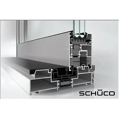 Алюминиевая подъемно-раздвижная система Schüco ASE 70.HI с теплоизоляцией 3000*2100-1