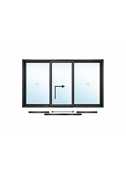 Алюминиевая подъемно-раздвижная система Schüco ASE 70.HI с теплоизоляцией 3200*2800