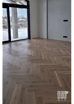 Инженерная доска Шен ДУБ Английская ёлочка 100 мм Рустик