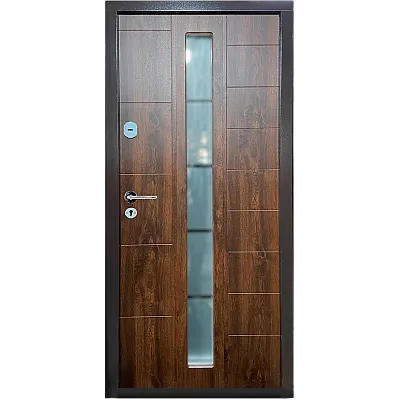 Вхідні Двері СТ-101 RAL 8019/Дуб бронзовий Контур Вхідні-0