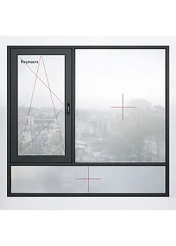 Алюминиевое окно Reynaers CS 77 с повышеной теплоизоляцией поворотно-откидное 1600*1800 мм