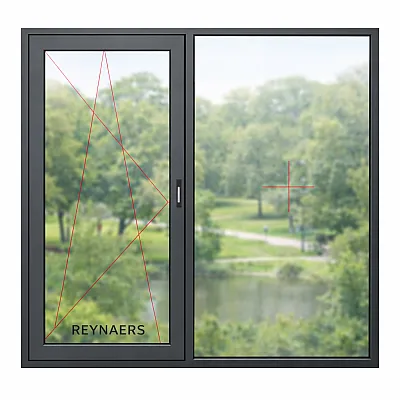 Алюминиевое окно Reynaers CS 77 с повышеной теплоизоляцией поворотно-откидное 1700*2200 мм-0