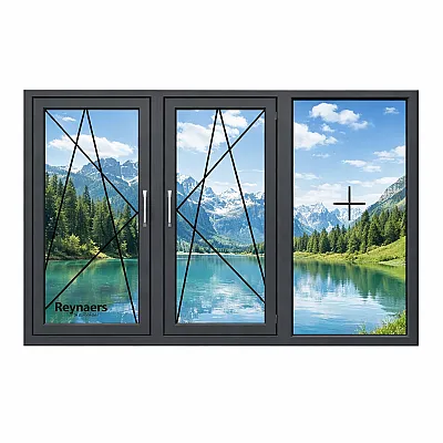 Алюминиевое окно Reynaers CS 77 с повышеной теплоизоляцией поворотно-откидное 2700*1600 мм-0