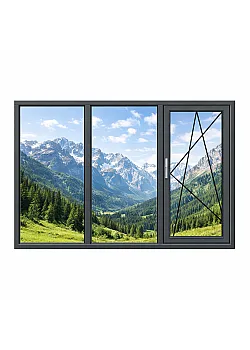 Алюминиевое окно Reynaers CS 77 с повышеной теплоизоляцией поворотно-откидное 3200*1700 мм