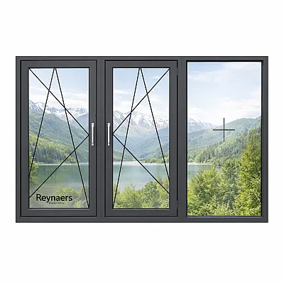 Алюминиевое окно Reynaers CS 77 с повышеной теплоизоляцией поворотно-откидное 3300*1600 мм-0