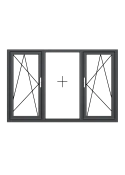 Алюминиевое окно Reynaers MasterLine 8 HI+ с повышеной теплоизоляцией поворотно-откидное 2500*1600 мм