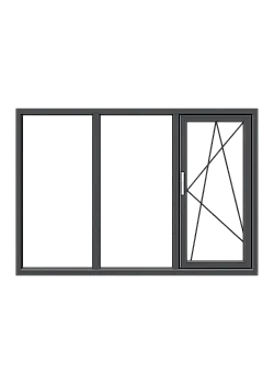 Алюминиевое окно Reynaers MasterLine 8 HI+ с повышеной теплоизоляцией поворотно-откидное 2500*1700 мм