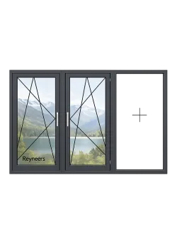Алюминиевое окно Reynaers MasterLine 8 HI+ с повышеной теплоизоляцией поворотно-откидное 3200*1700 мм