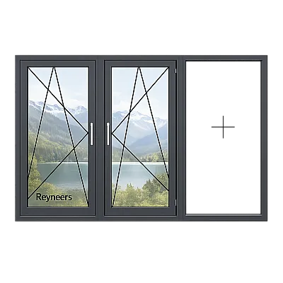 Алюминиевое окно Reynaers MasterLine 8 HI+ с повышеной теплоизоляцией поворотно-откидное 3200*1700 мм-0