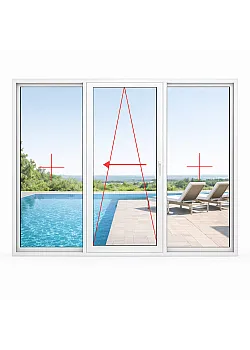 Алюминиевая параллельно раздвижная система Reynaers CS 77 с теплоизоляцией 3500*2800 мм