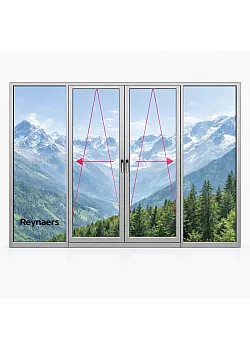 Алюминиевая подъемно раздвижная система Reynaers MasterPatio с теплоизоляцией 3300*1800 мм