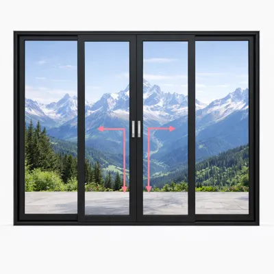 Алюминиевая параллельно раздвижная система Reynaers CS 77 с теплоизоляцией 4500*2800 мм-0