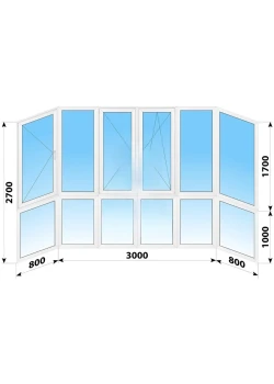 Панорамные металлопластиковые окна WDS 7S 4600x2700 мм
