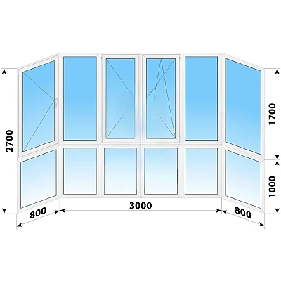 Панорамные металлопластиковые окна WDS 7S 4600x2700 мм-0