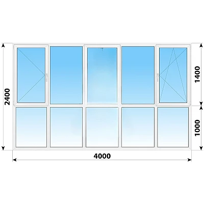 Панорамні металопластикові вікна WDS 7S 4000x2400 мм-0