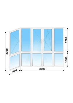 Панорамные металлопластиковые окна WDS 7S 3800x2700 мм