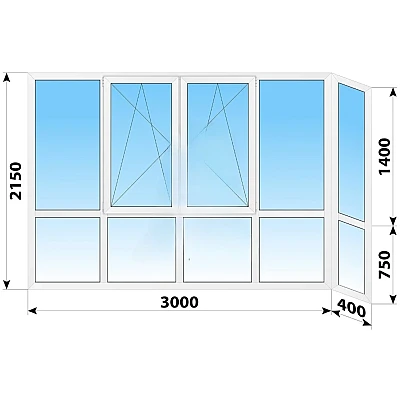 Панорамные металлопластиковые окна WDS 7S 3400x2150 мм-0