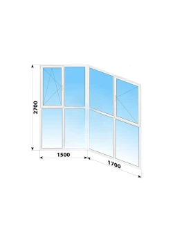 Панорамные металлопластиковые окна WDS 7S 3200x2700 мм