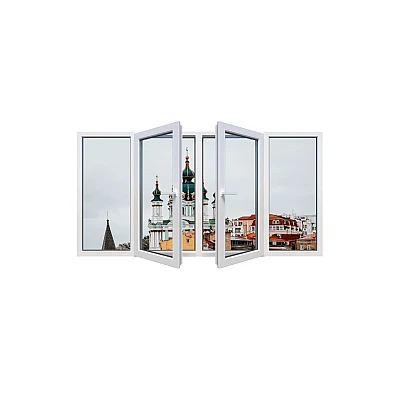 Металопластикове вікно Viknaland B58-5K чотиристулкове з двома поворотно-відкидними стулками 3100x1100 мм-0
