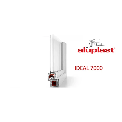 Металлопластиковое окно Aluplast Ideal 7000 MD четырехстворчатое с двумя поворотно-откидными створками 3000x1500 мм-3