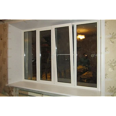 Металлопластиковое окно Glasso 85 четырехстворчатое с двумя поворотно-откидными створками 3000x1500 мм-4